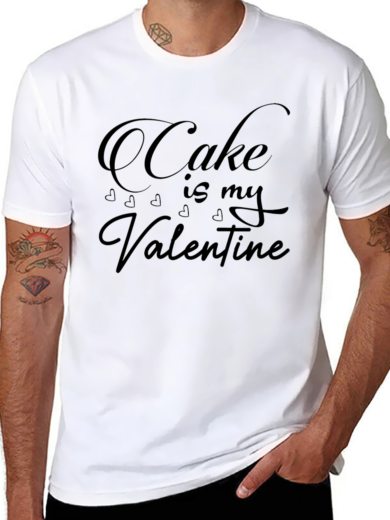 Cake is My Valentine Black T-Shirt