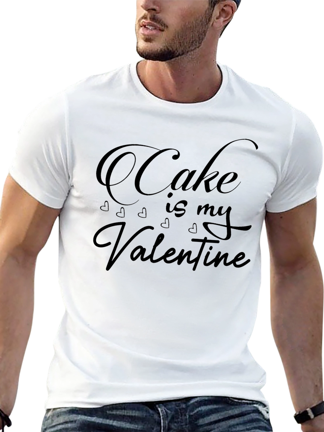 Cake is My Valentine Black T-Shirt