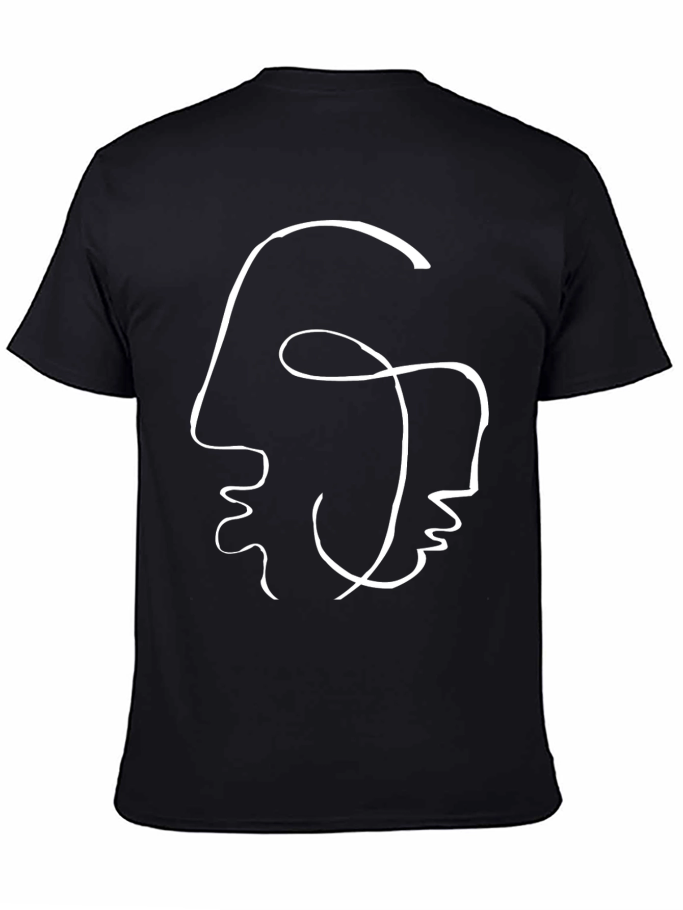 Abstract Faces Graphic Black T-Shirt