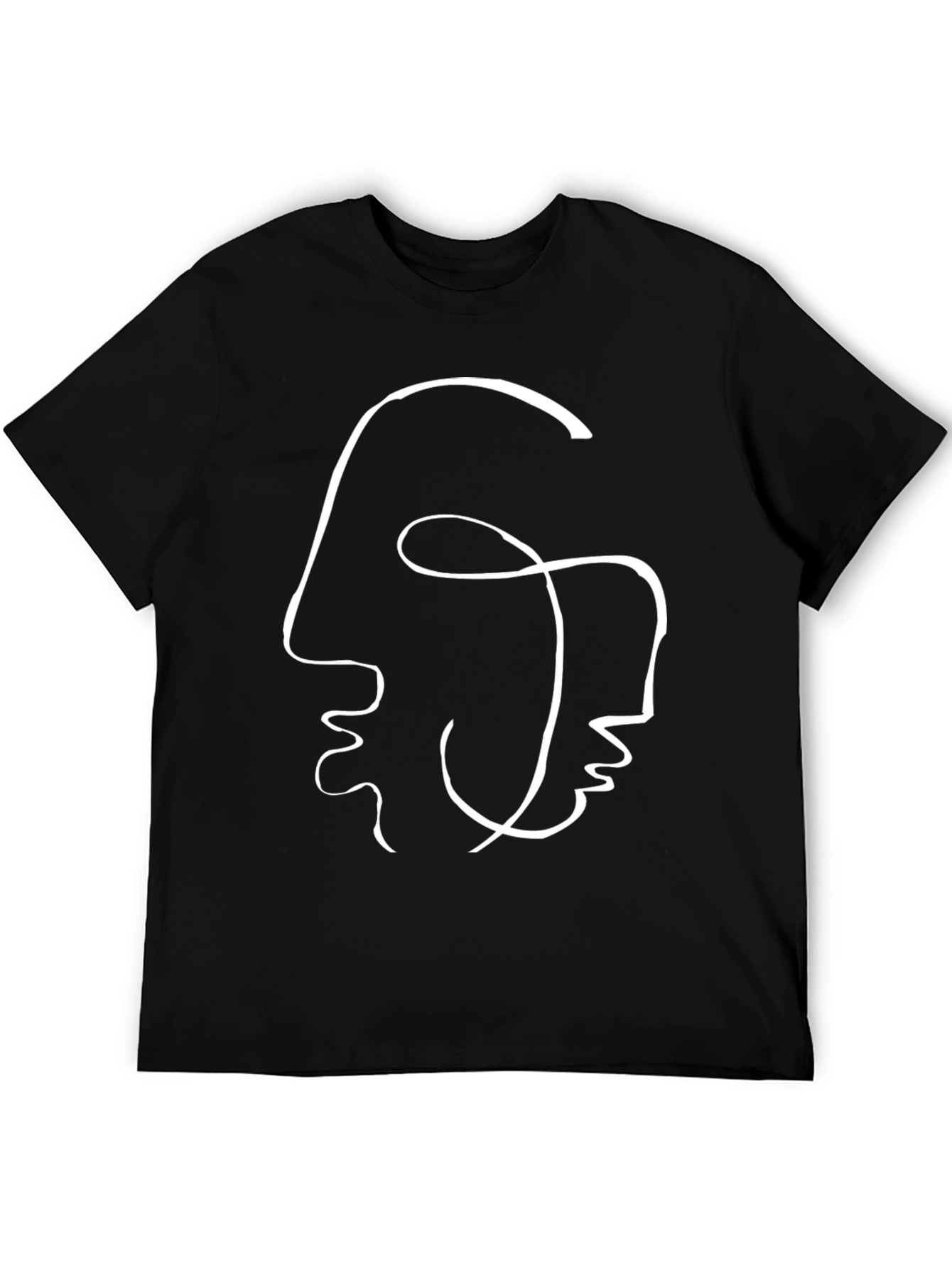 Abstract Faces Graphic Black T-Shirt