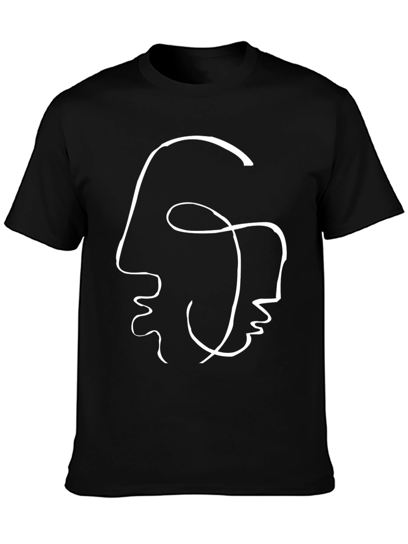 Abstract Faces Graphic Black T-Shirt
