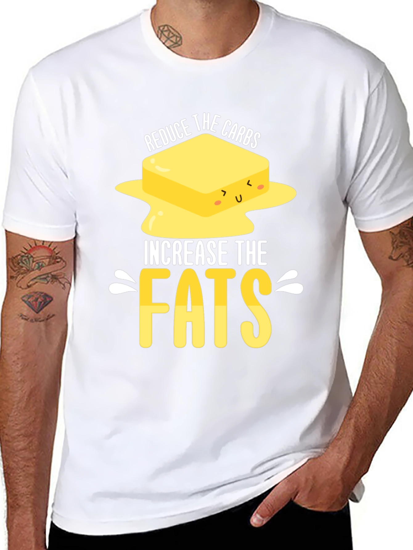 Reduce Carbs Increase Fats T-Shirt Funny Foodie Tee