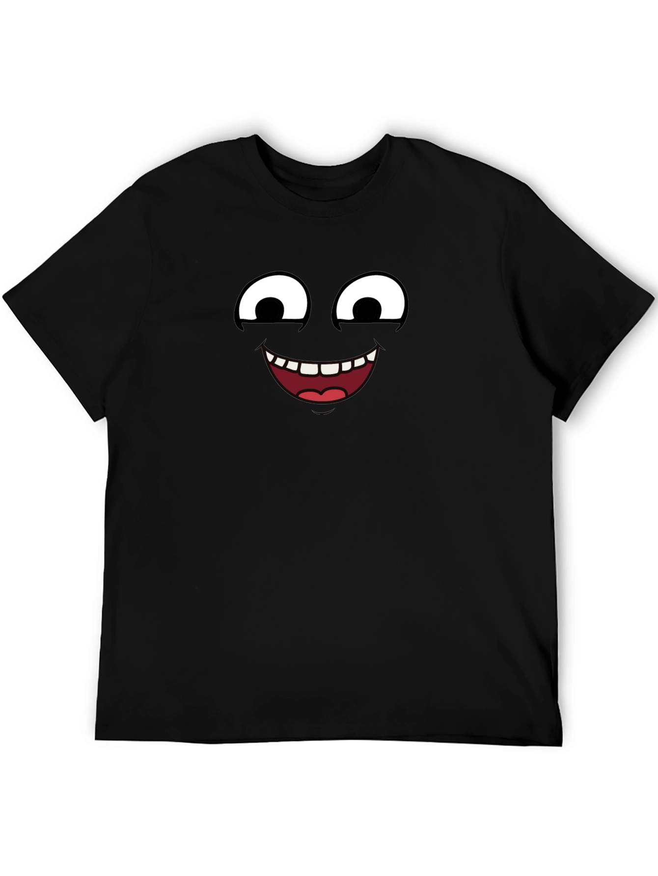 Funny Face Graphic T-Shirt - Black Cotton Tee