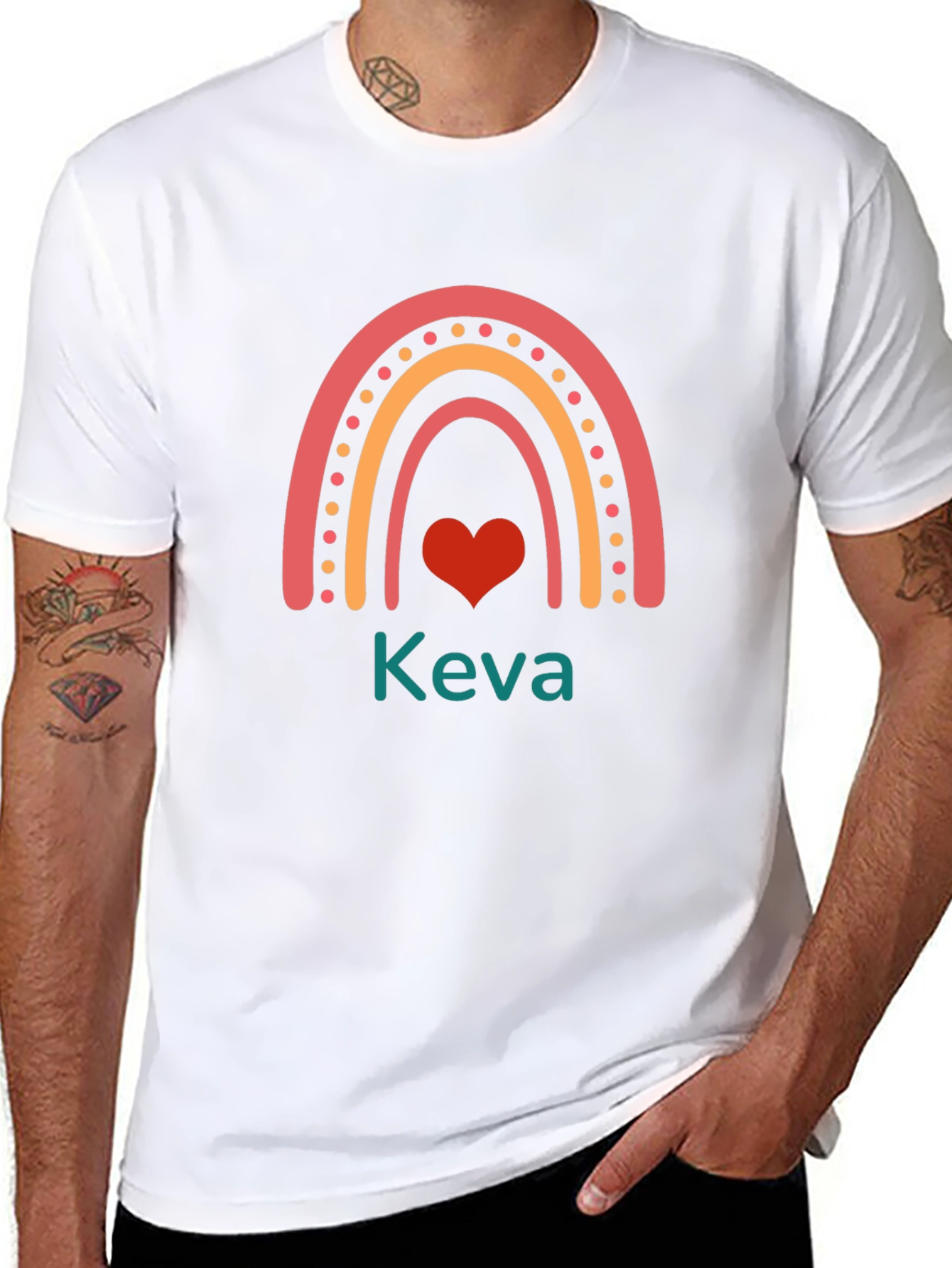 Rainbow Heart Tee - Keva Graphic T-Shirt