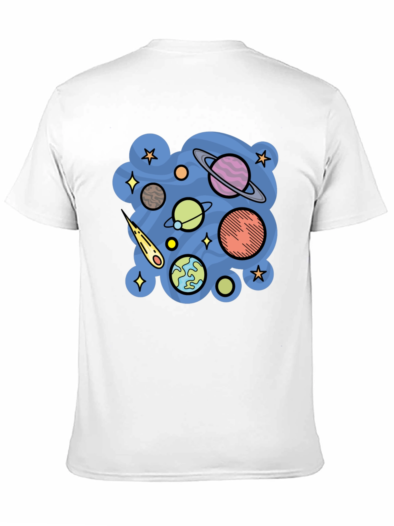 Space Planets Graphic Black T-Shirt