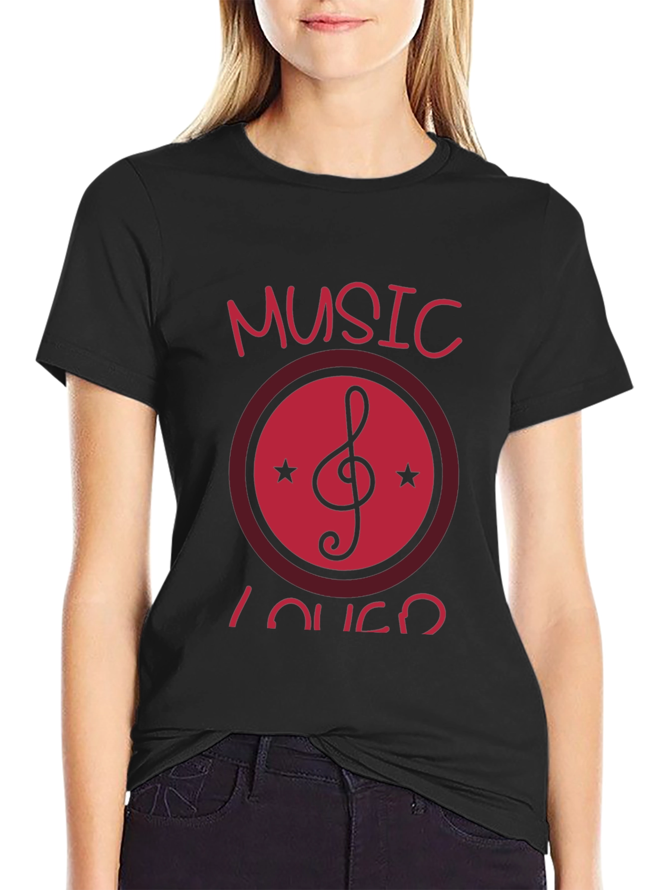 Music Lover Black Graphic T-Shirt