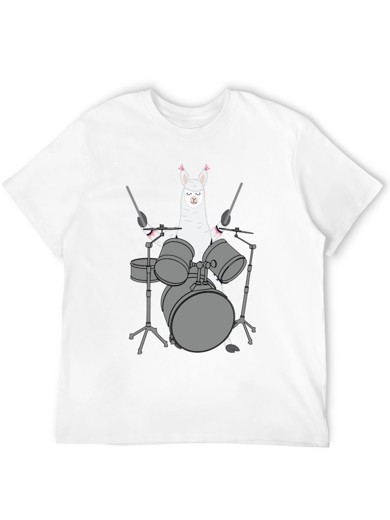 Llama Drummer Black T-Shirt