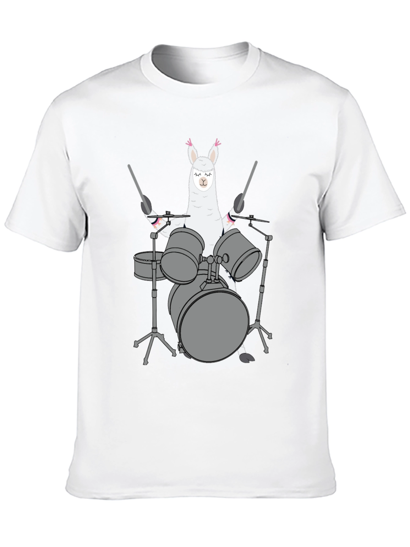 Llama Drummer Black T-Shirt