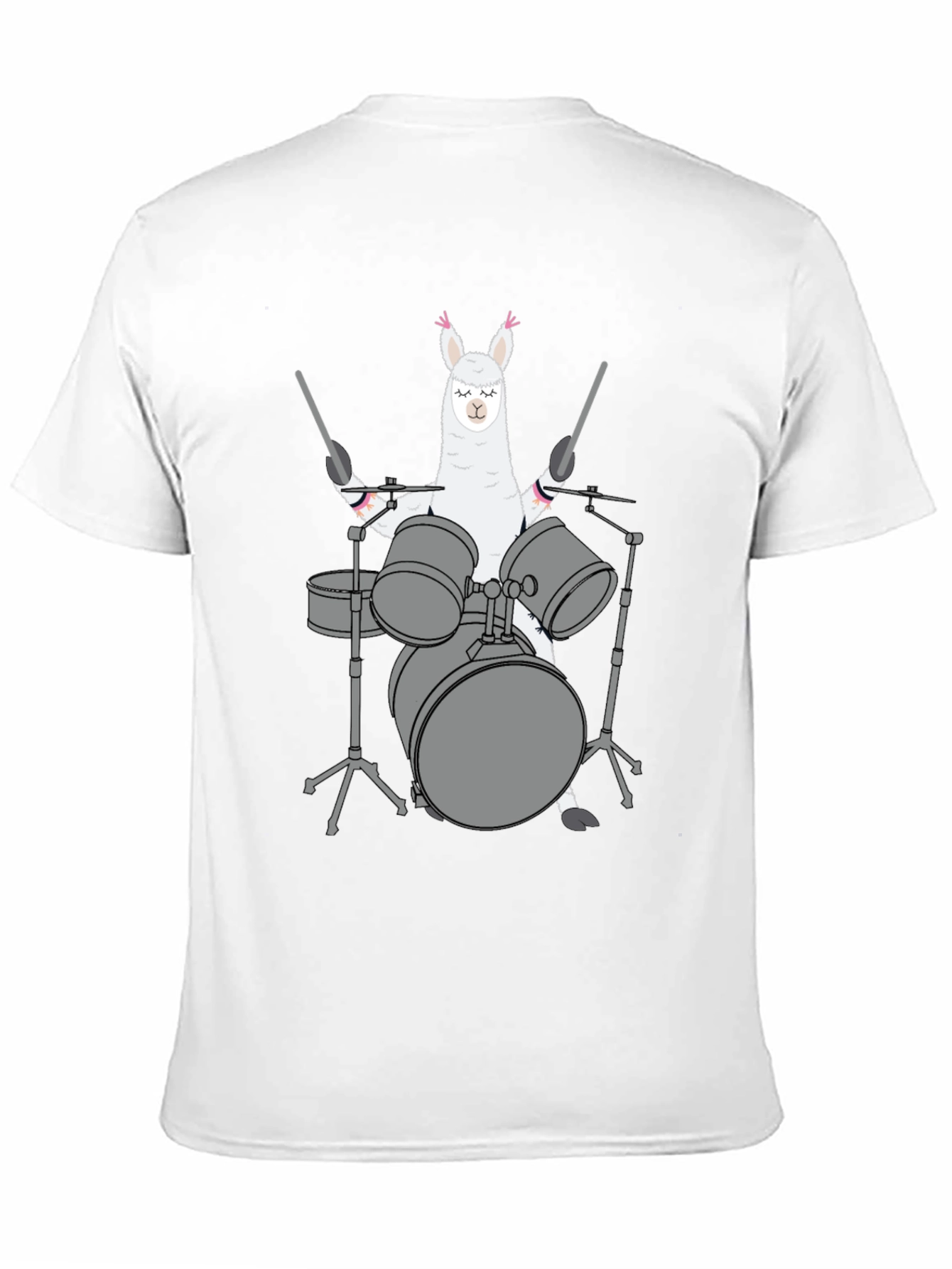 Llama Drummer Black T-Shirt