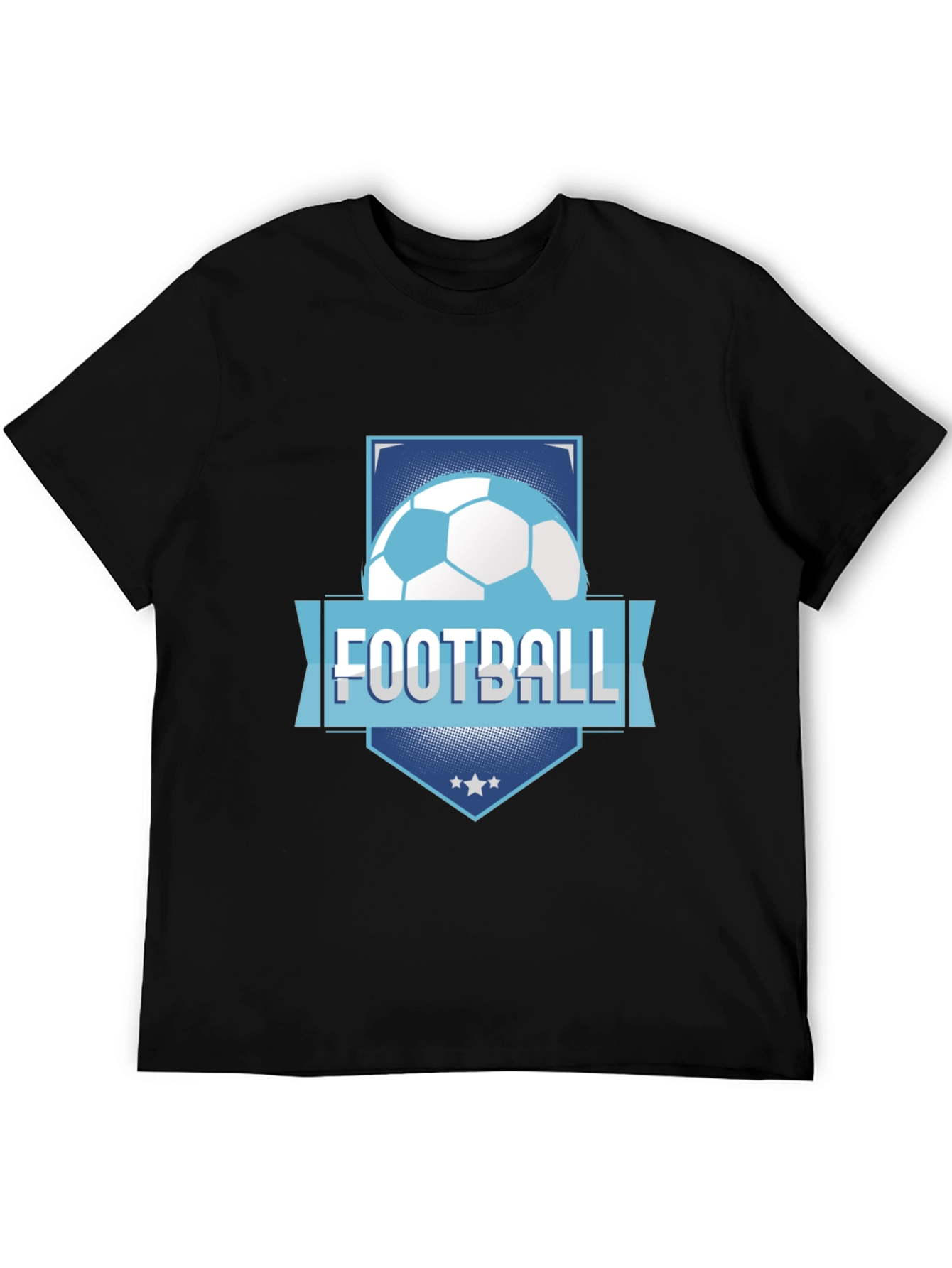 Football Graphic Tee - Black Cotton Blend
