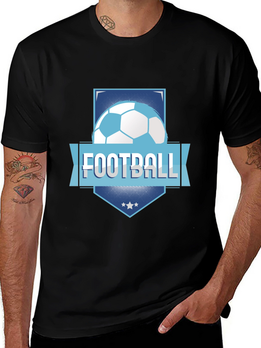 Football Graphic Tee - Black Cotton Blend
