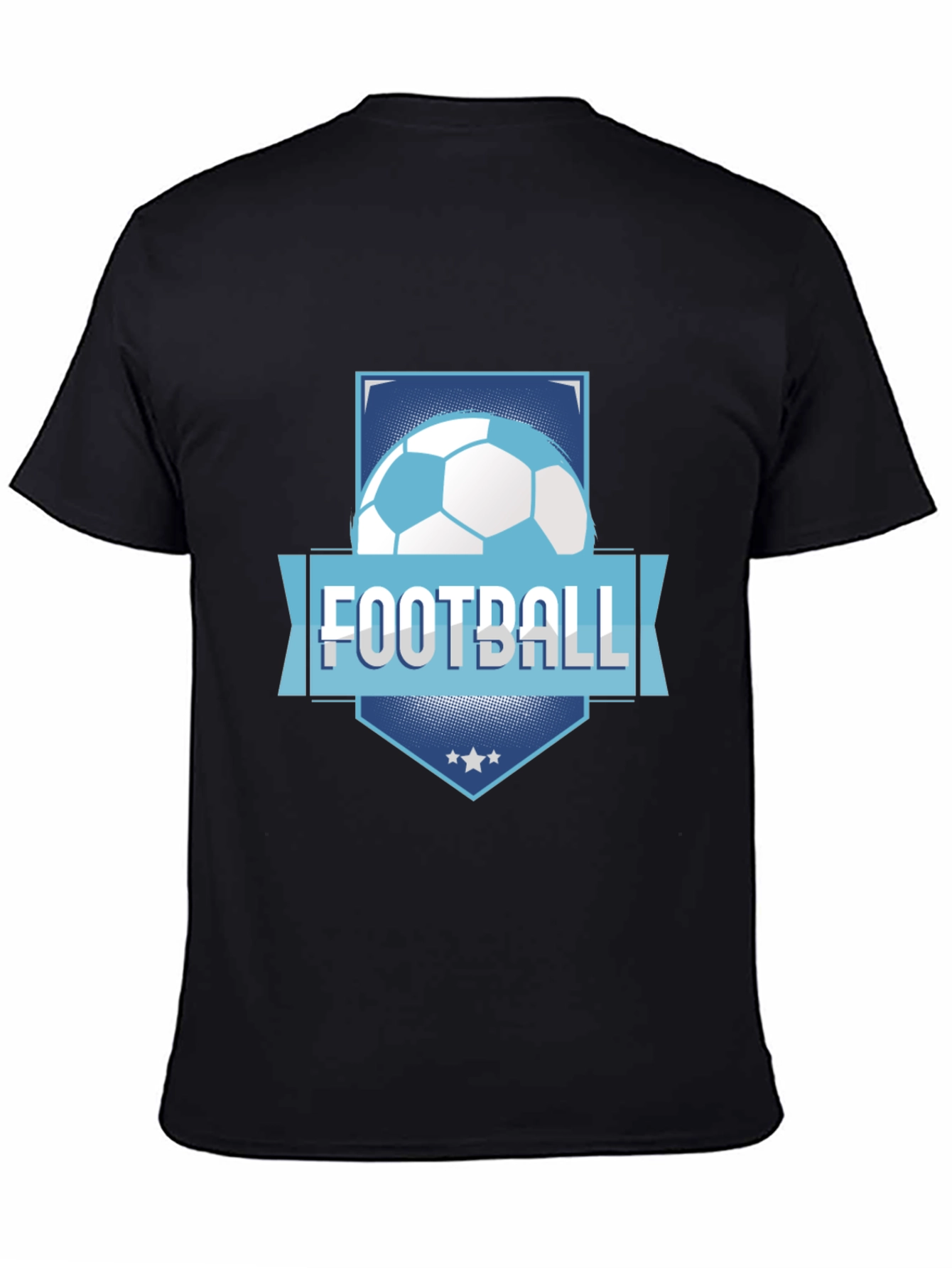 Football Graphic Tee - Black Cotton Blend