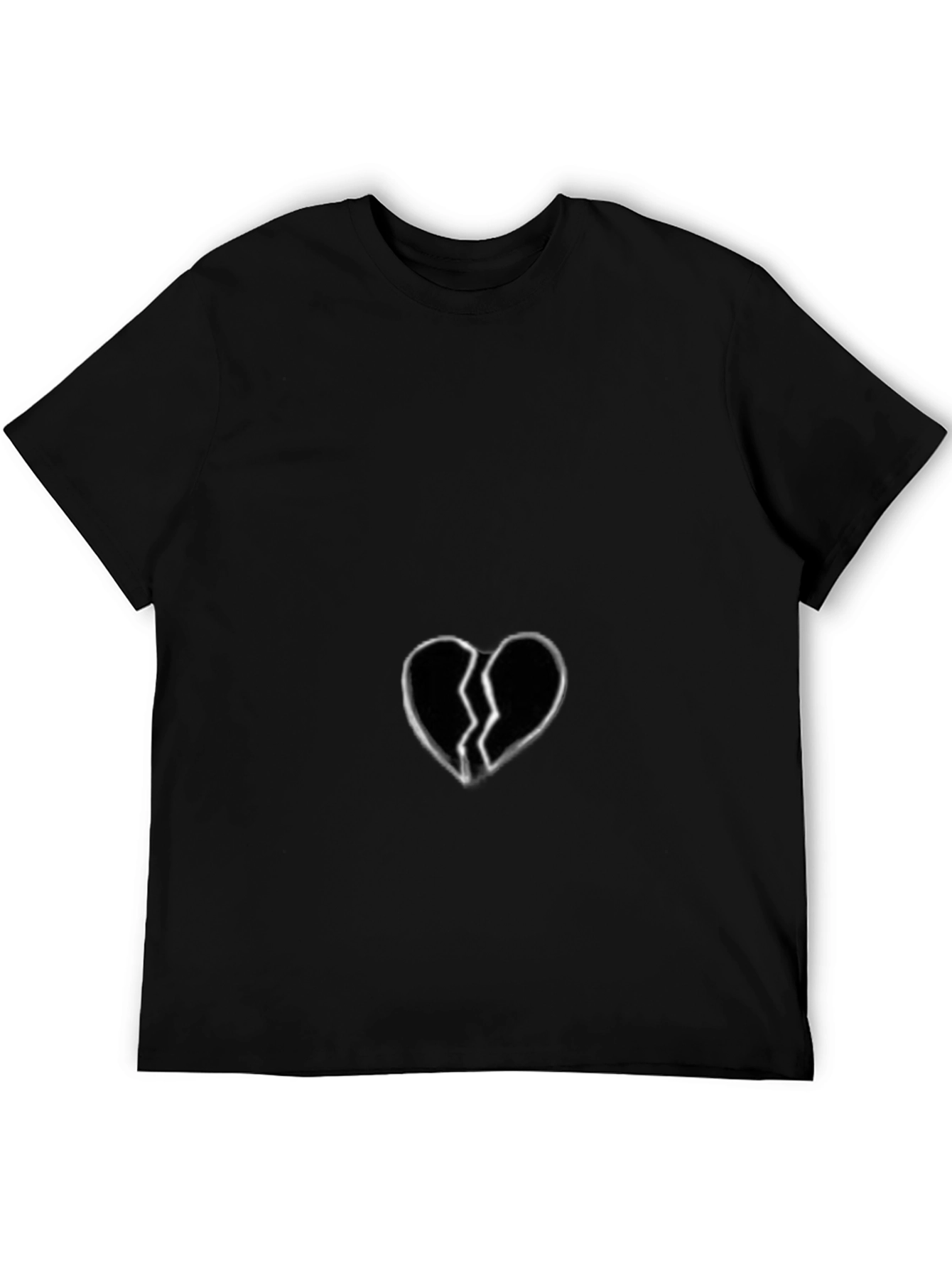 Broken Heart Graphic Black T-Shirt