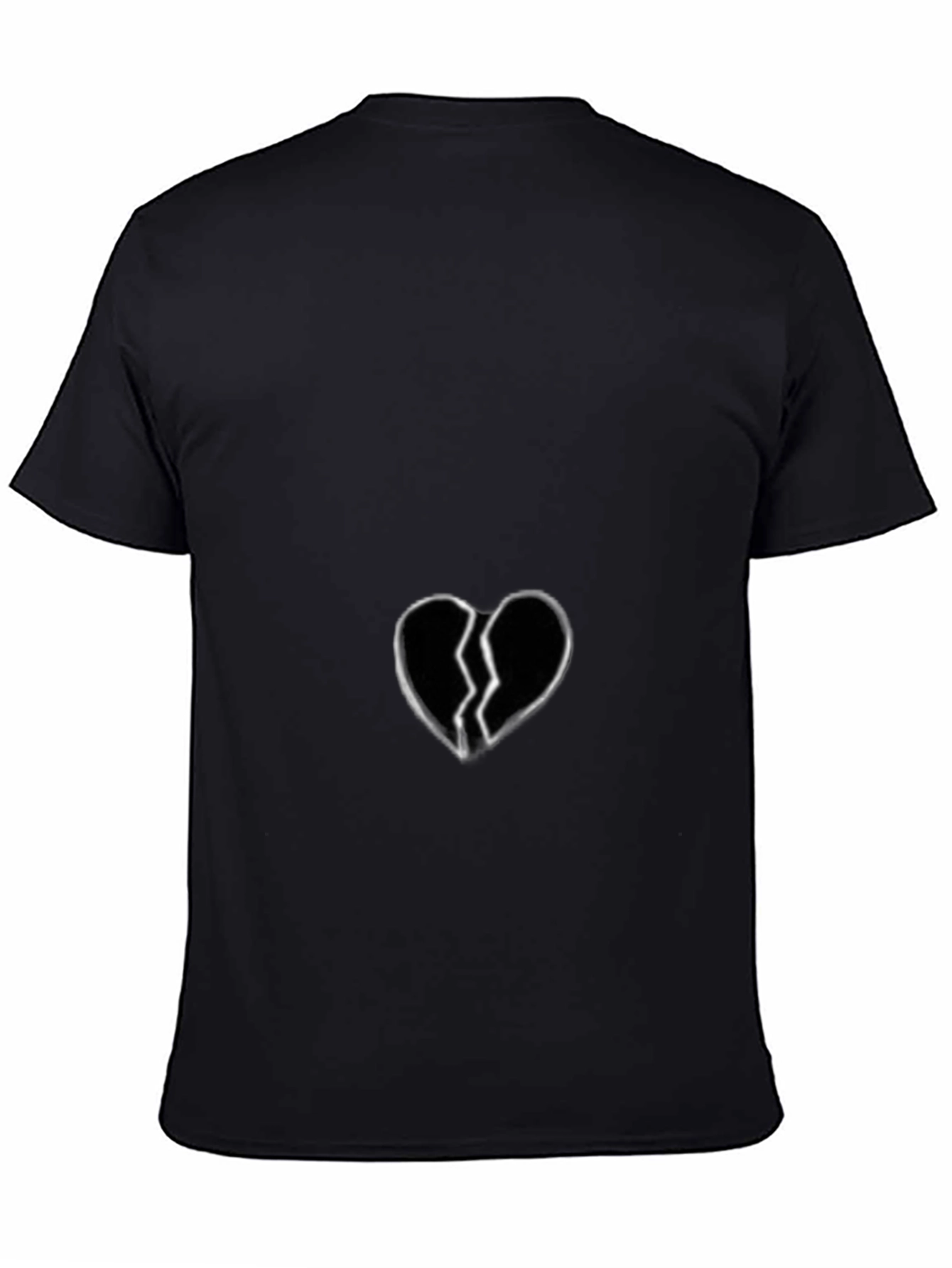 Broken Heart Graphic Black T-Shirt