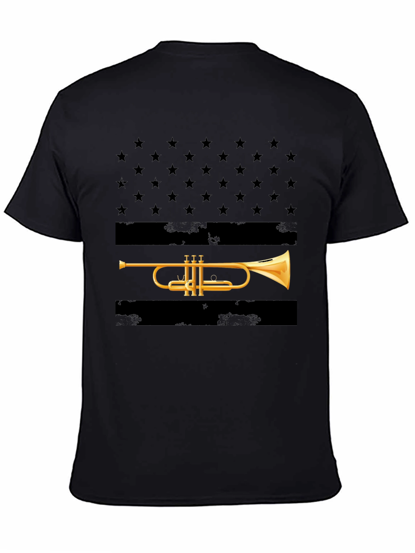 Trumpet Stars T-Shirt - Musical Patriotic Design