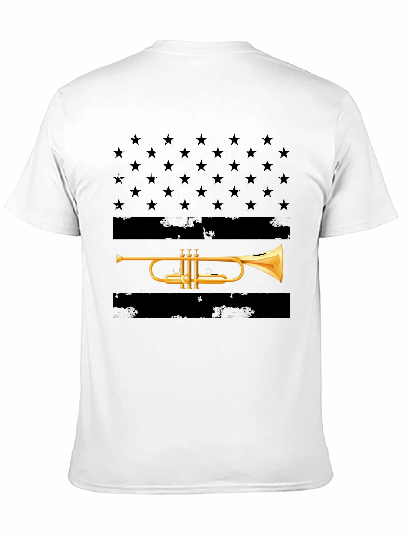 Trumpet Stars T-Shirt - Musical Patriotic Design