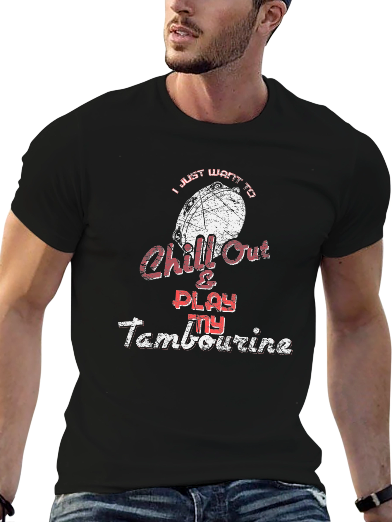 Chill Out & Play Tambourine Graphic T-Shirt