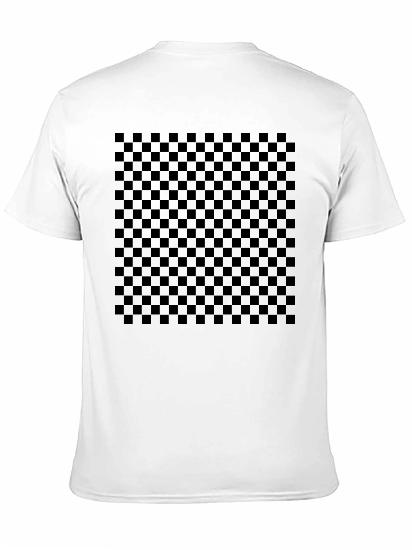 Checkerboard Graphic Tee - Stylish Black Print