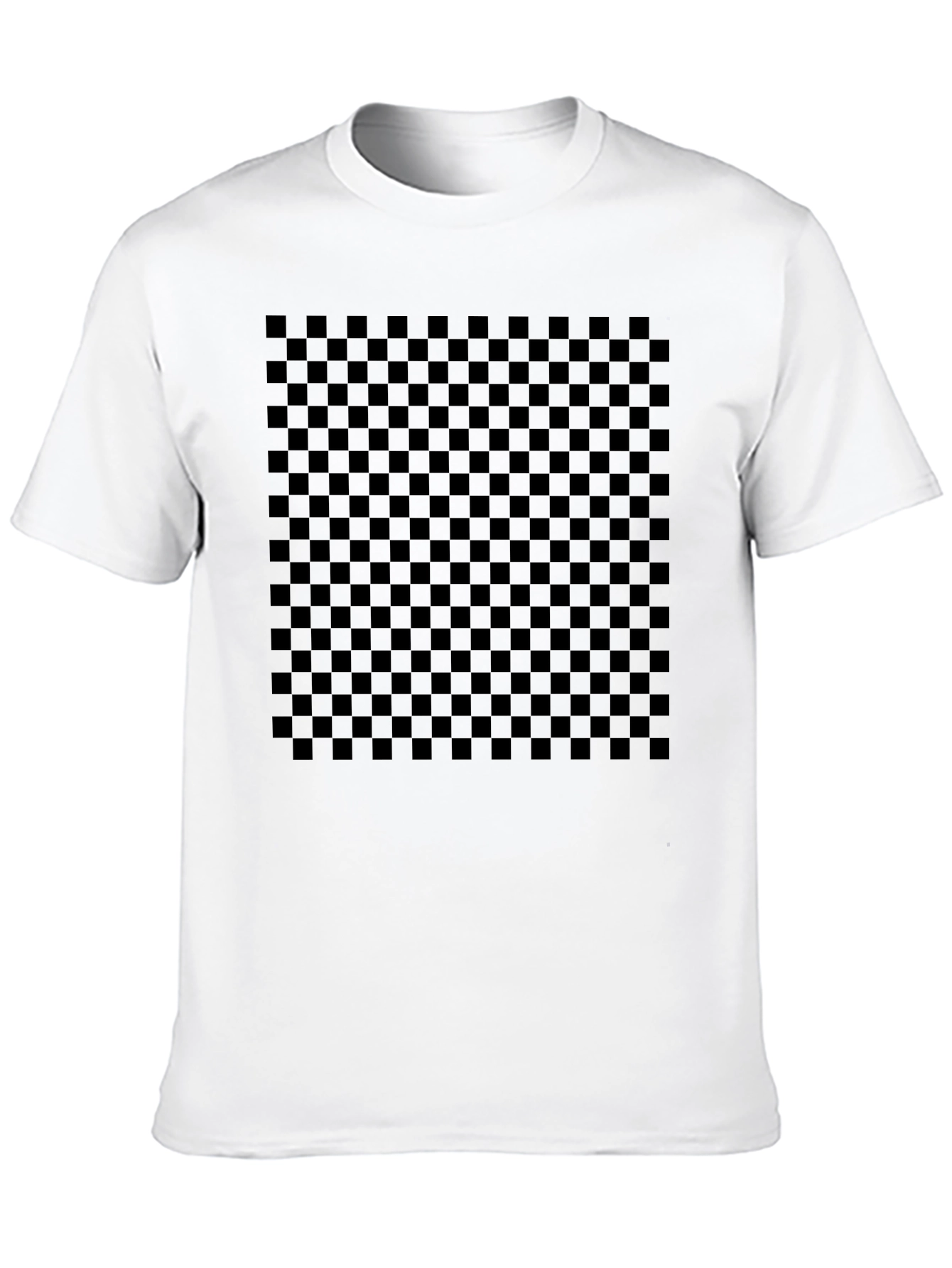 Checkerboard Graphic Tee - Stylish Black Print