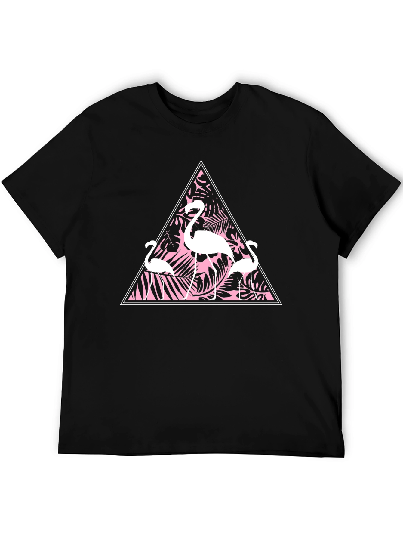 Flamingo Triangle Graphic Tee - Modern Casual Shirt