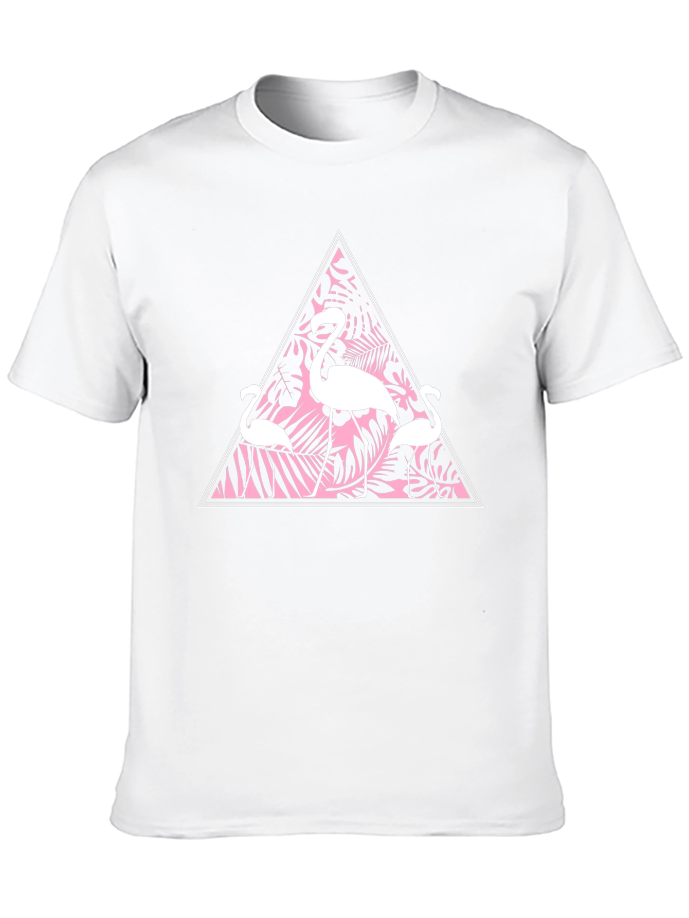 Flamingo Triangle Graphic Tee - Modern Casual Shirt