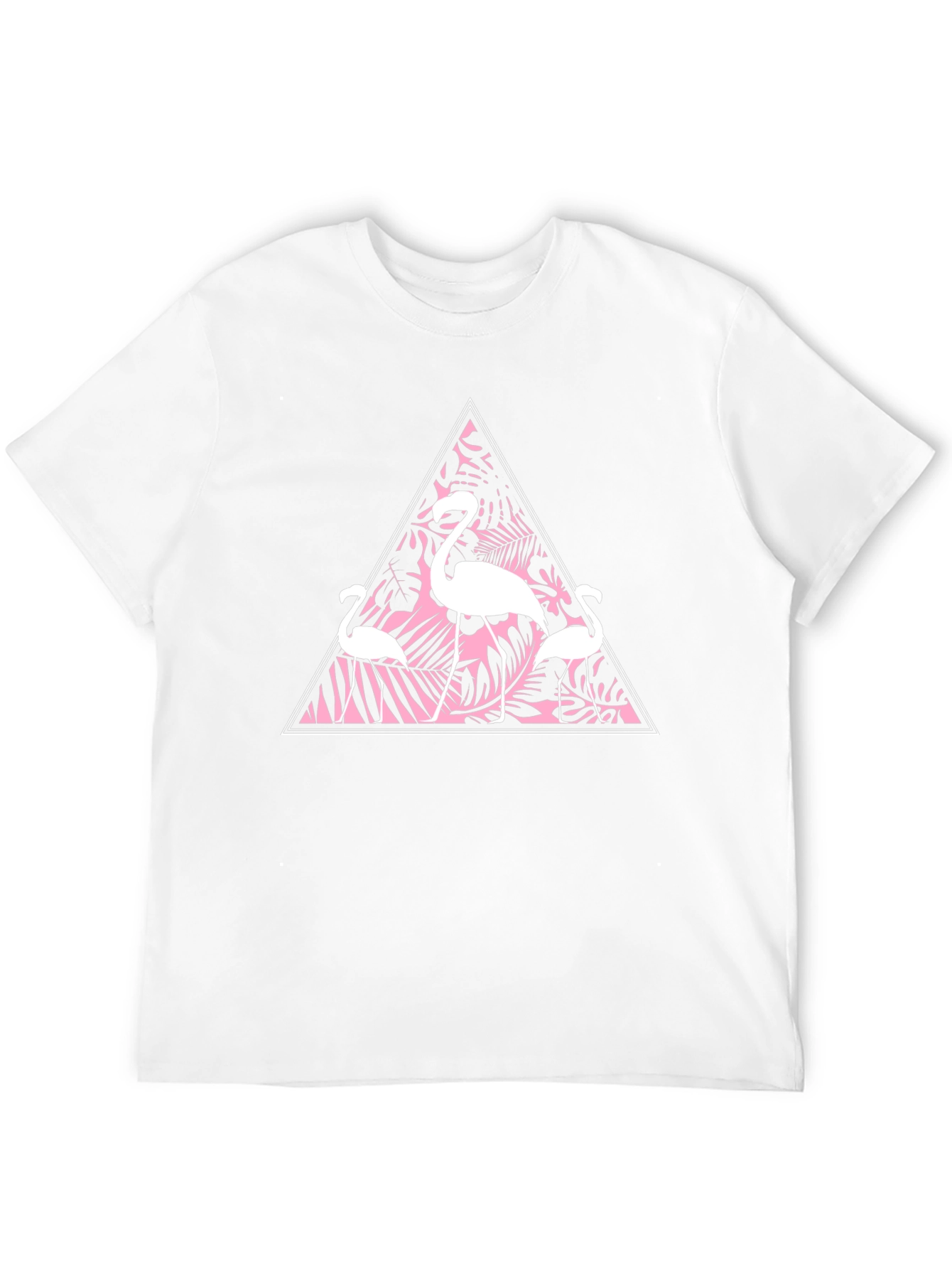 Flamingo Triangle Graphic Tee - Modern Casual Shirt