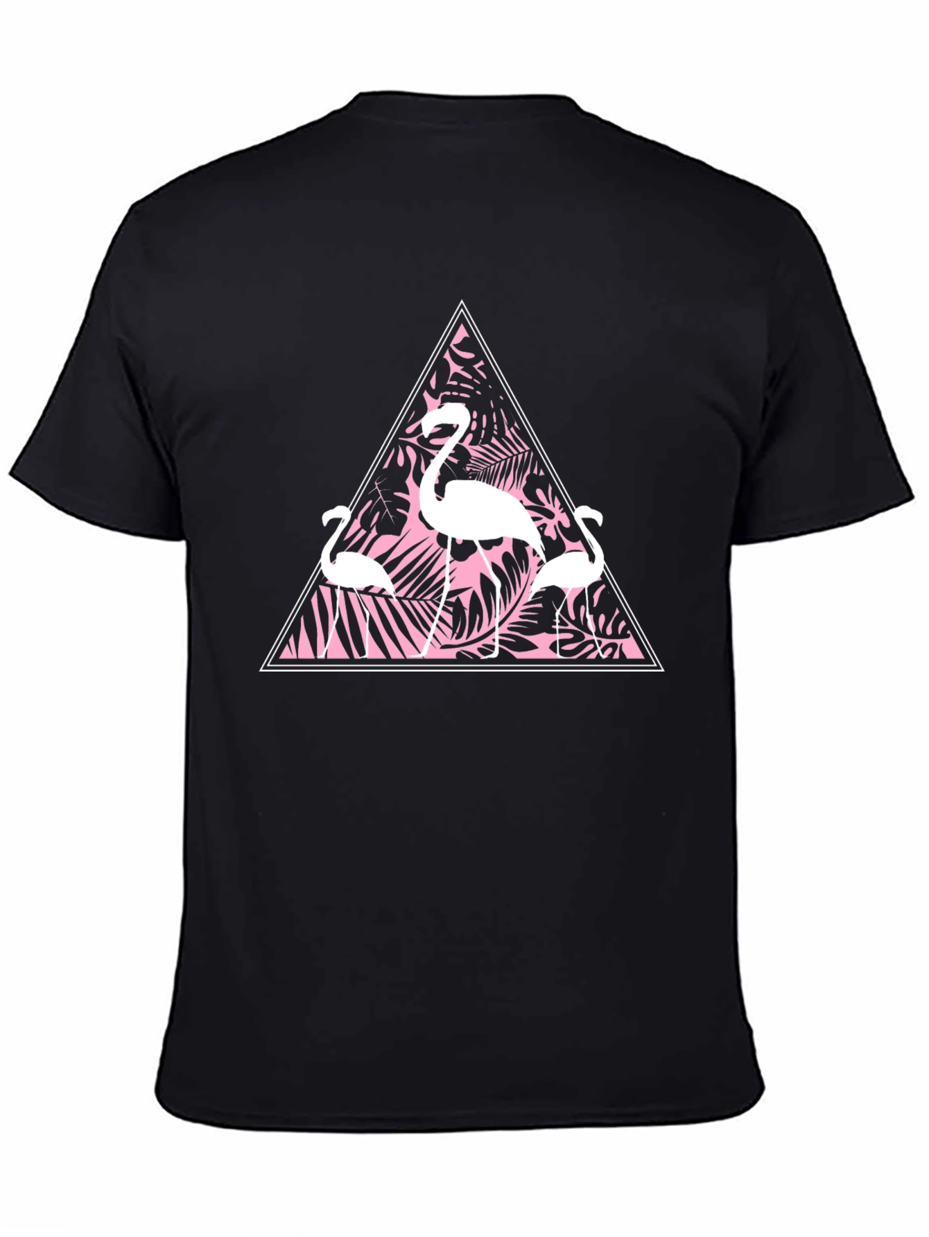 Flamingo Triangle Graphic Tee - Modern Casual Shirt
