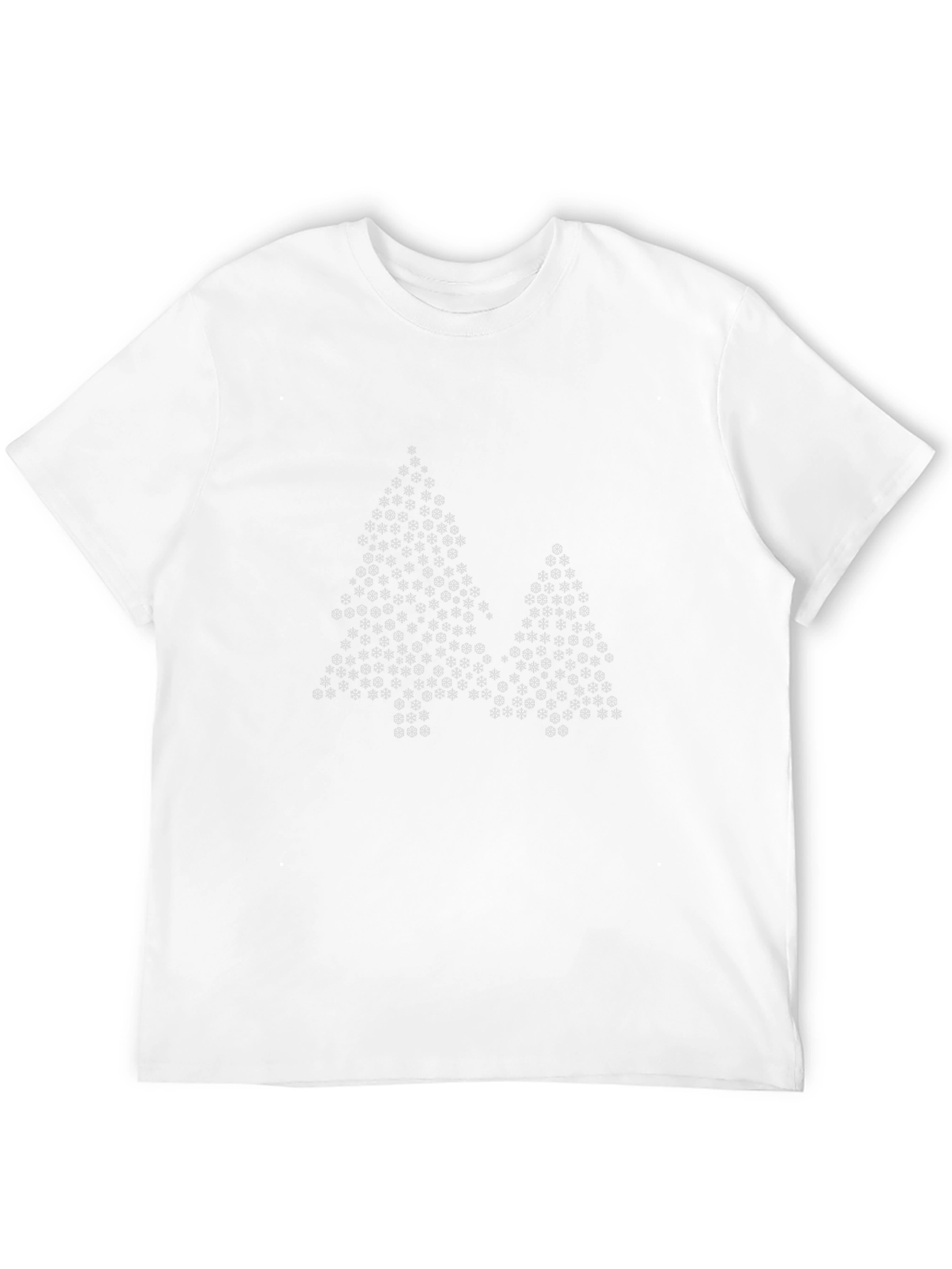Geometric Christmas Tree Graphic Tee - Black