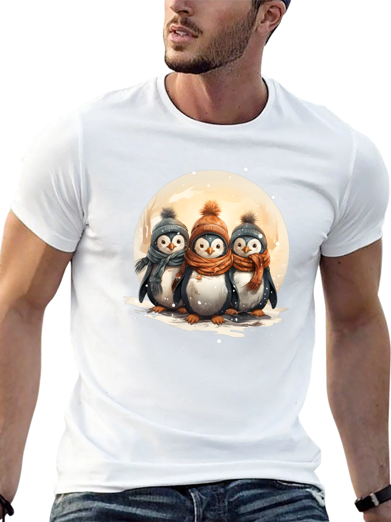 Penguin Trio Graphic Tee - Winter Style