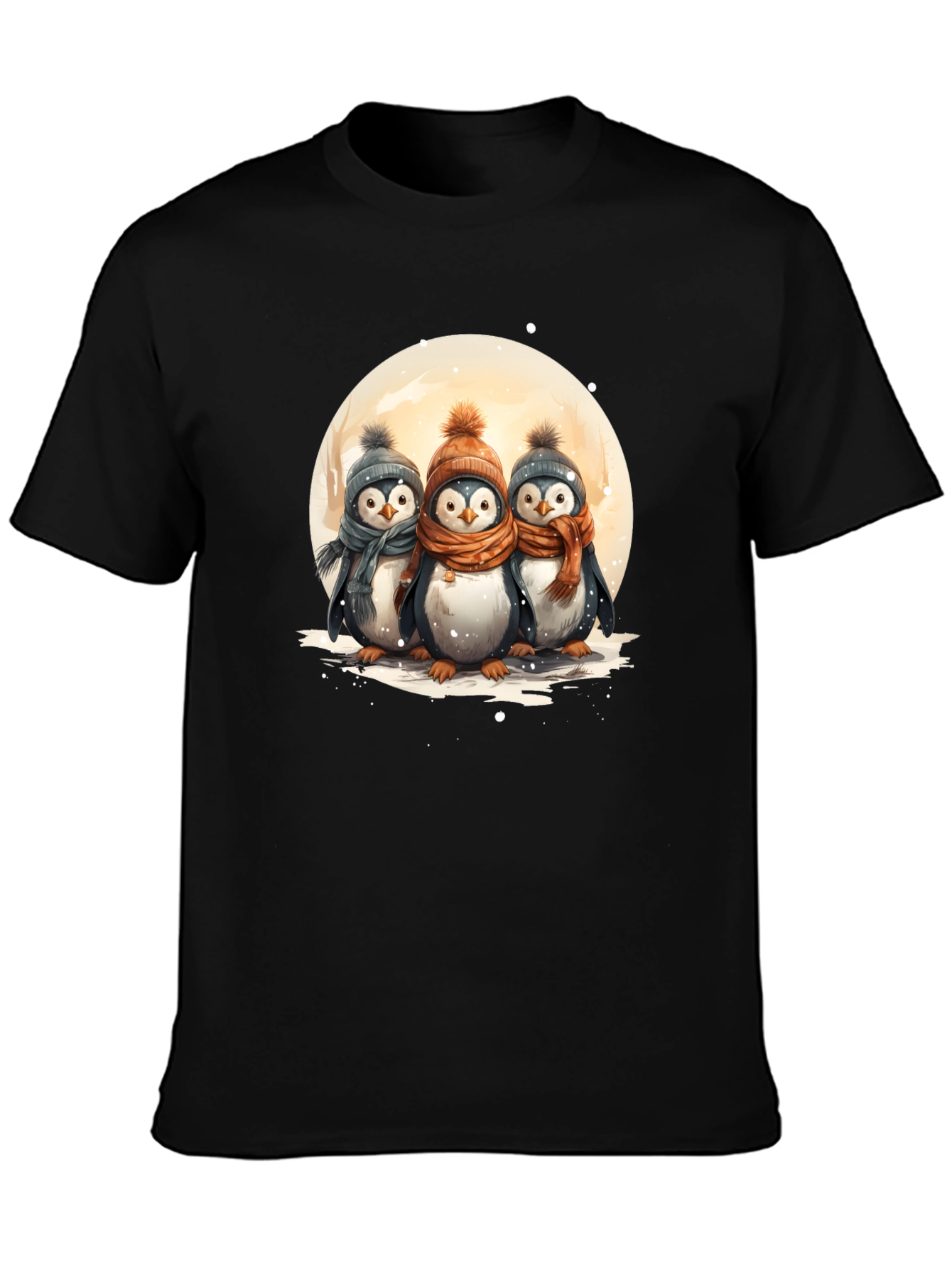 Penguin Trio Graphic Tee - Winter Style