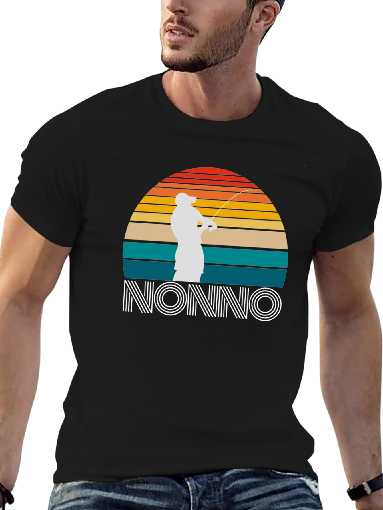 Nonno Fisherman Sunset Graphic T-Shirt