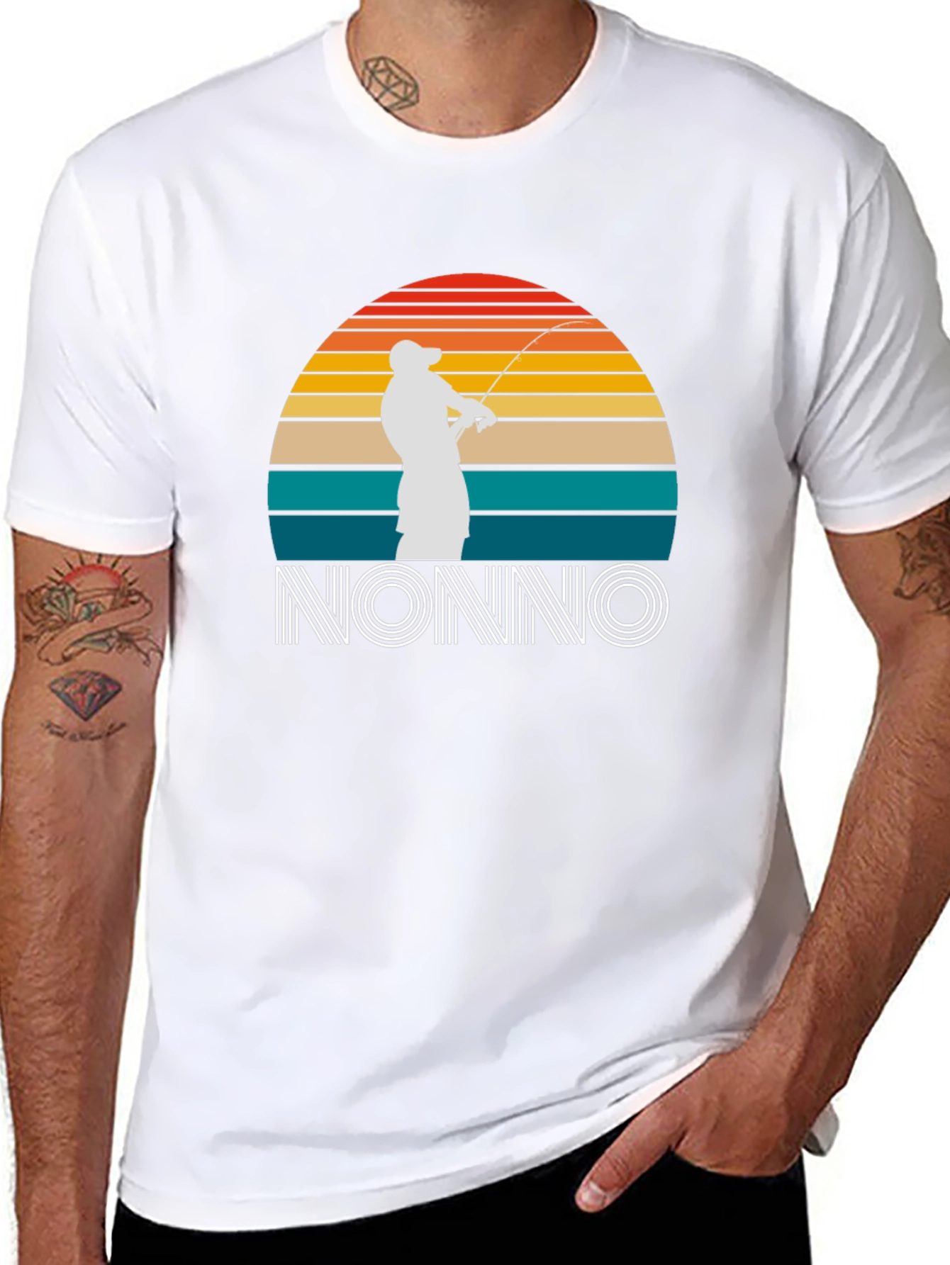 Nonno Fisherman Sunset Graphic T-Shirt
