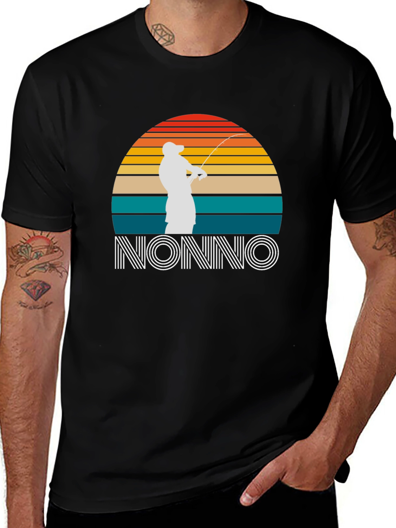 Nonno Fisherman Sunset Graphic T-Shirt