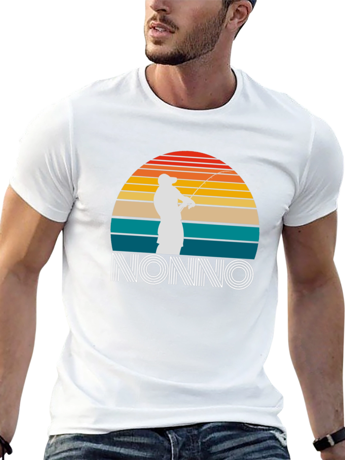 Nonno Fisherman Sunset Graphic T-Shirt