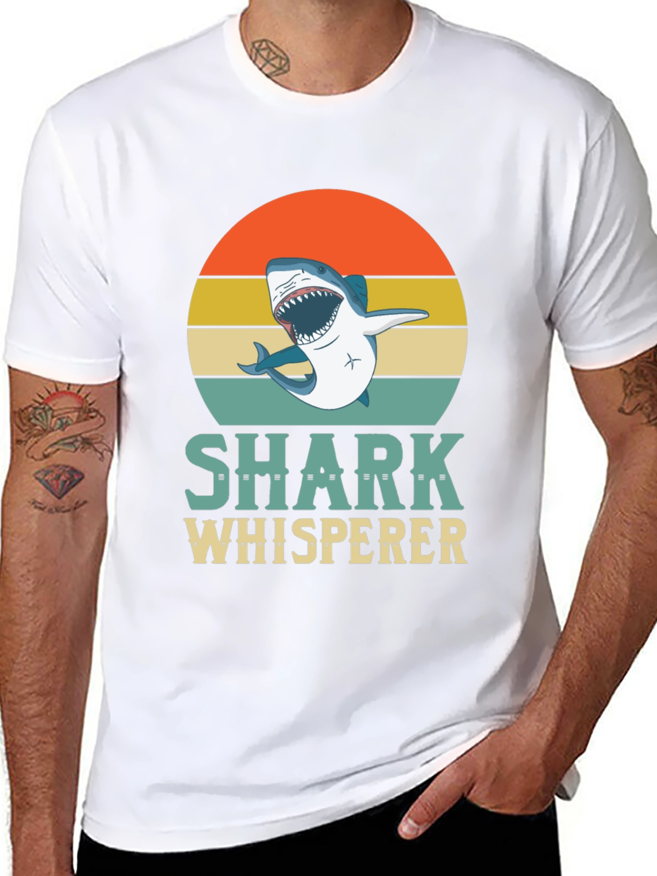 Shark Whisperer Graphic Tee - Mens Black T-Shirt