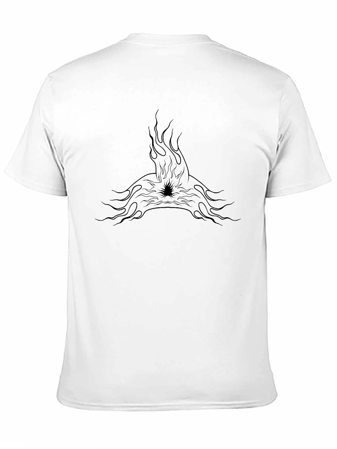 Mens Black Tee with Flame Graphic
