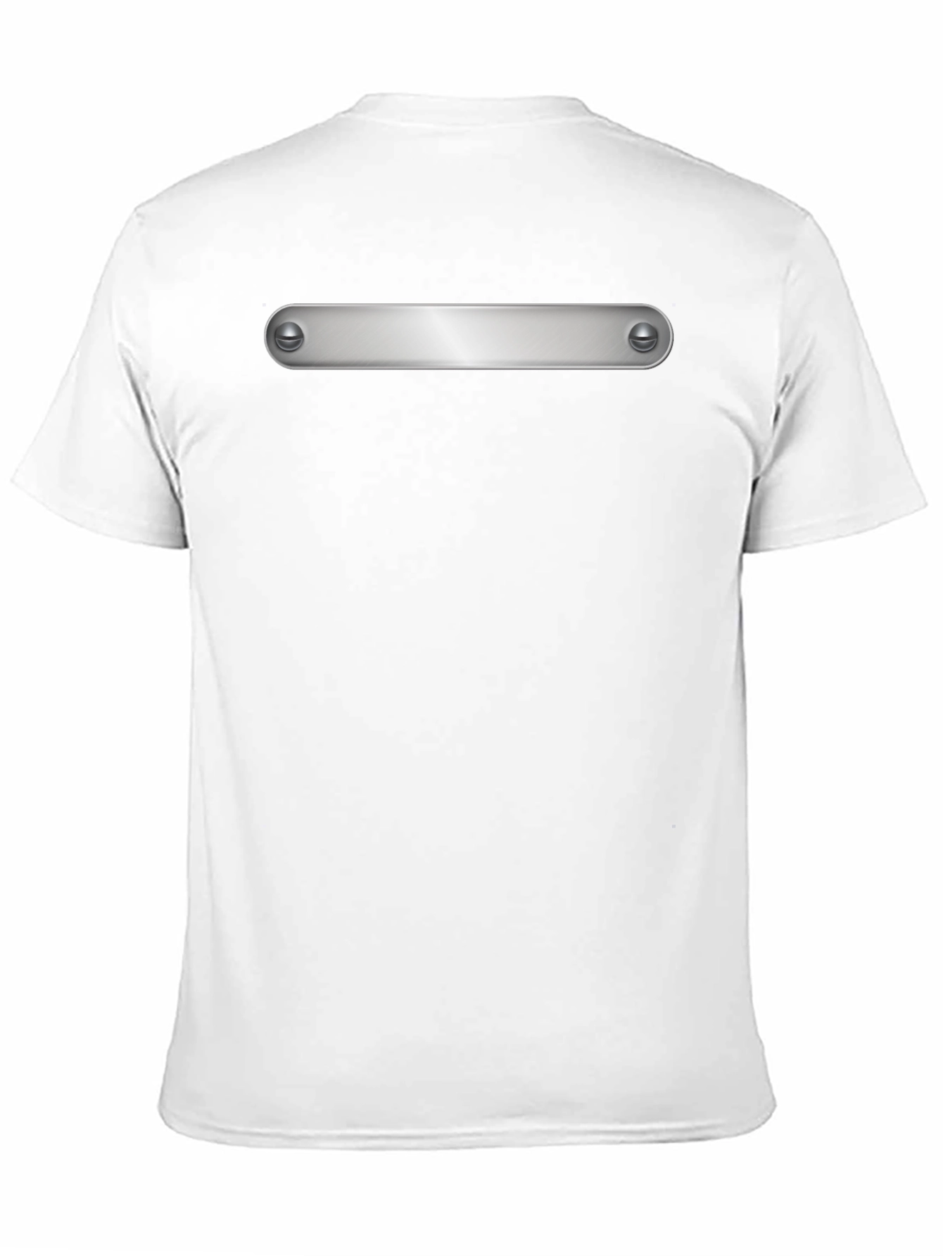 Modern Black T-Shirt with Silver Metal Bar Detail