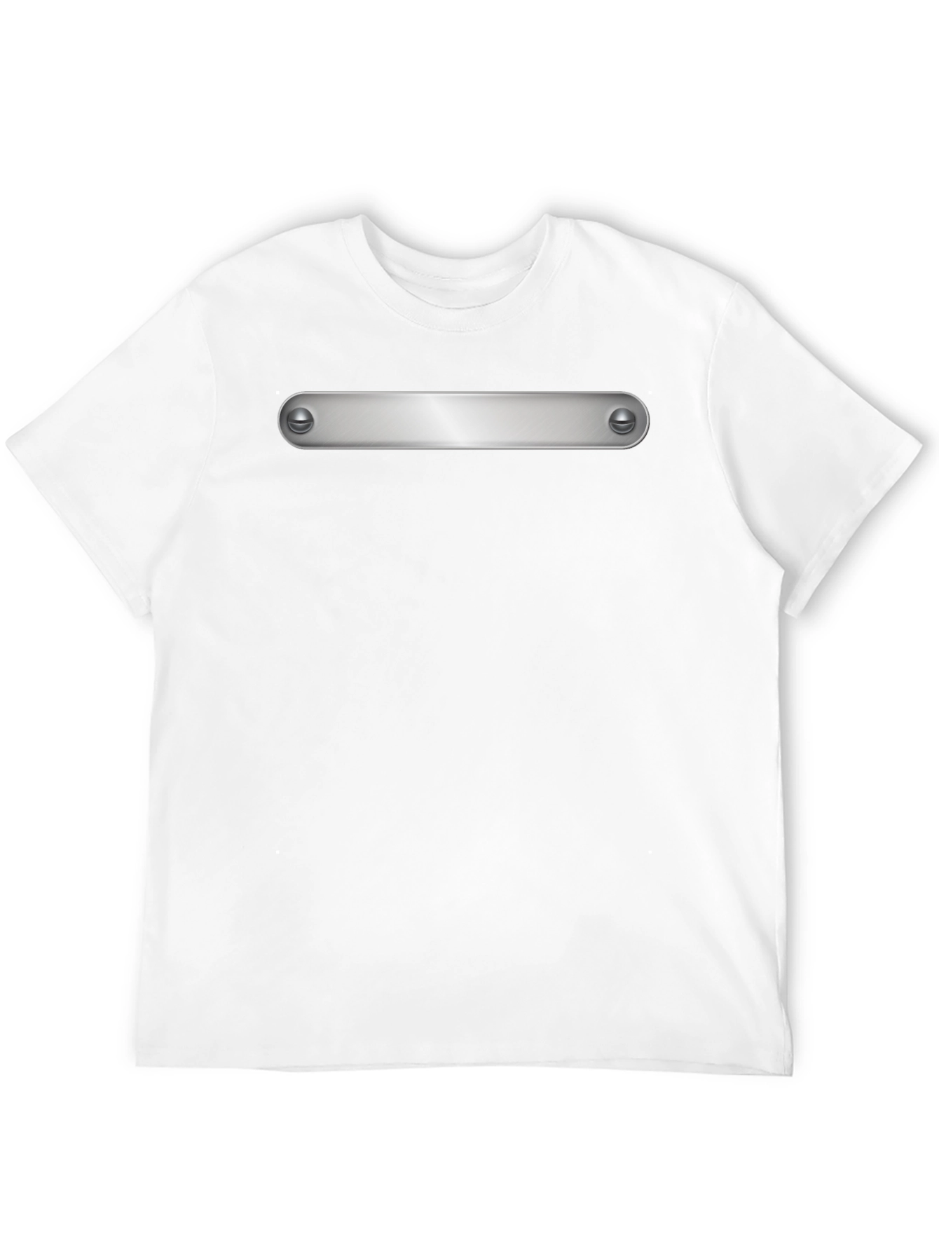 Modern Black T-Shirt with Silver Metal Bar Detail