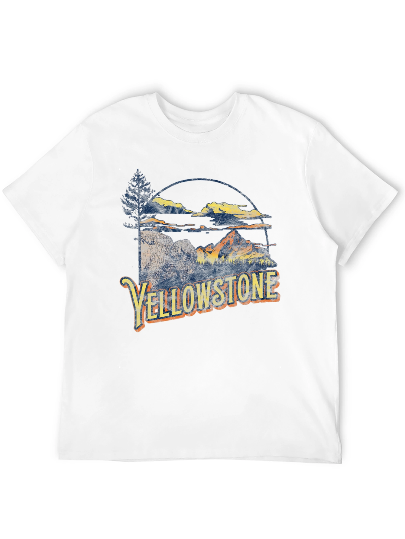Yellowstone Graphic Tee - Bison & Mountain Design