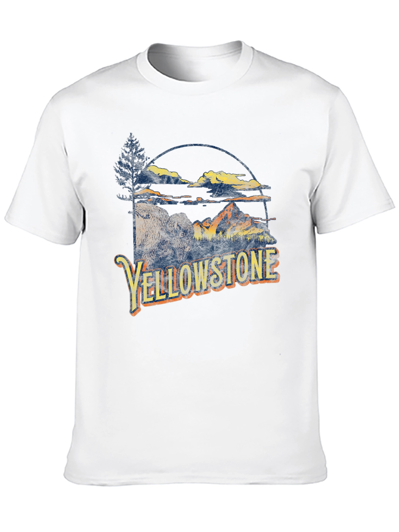 Yellowstone Graphic Tee - Bison & Mountain Design