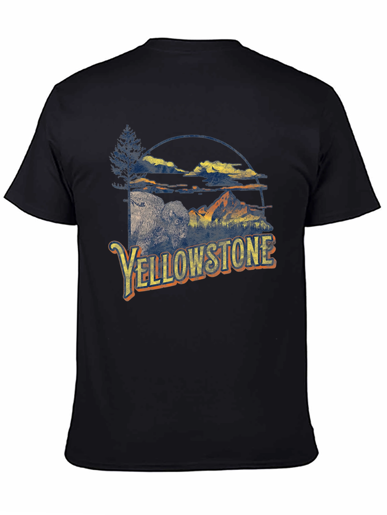 Yellowstone Graphic Tee - Bison & Mountain Design