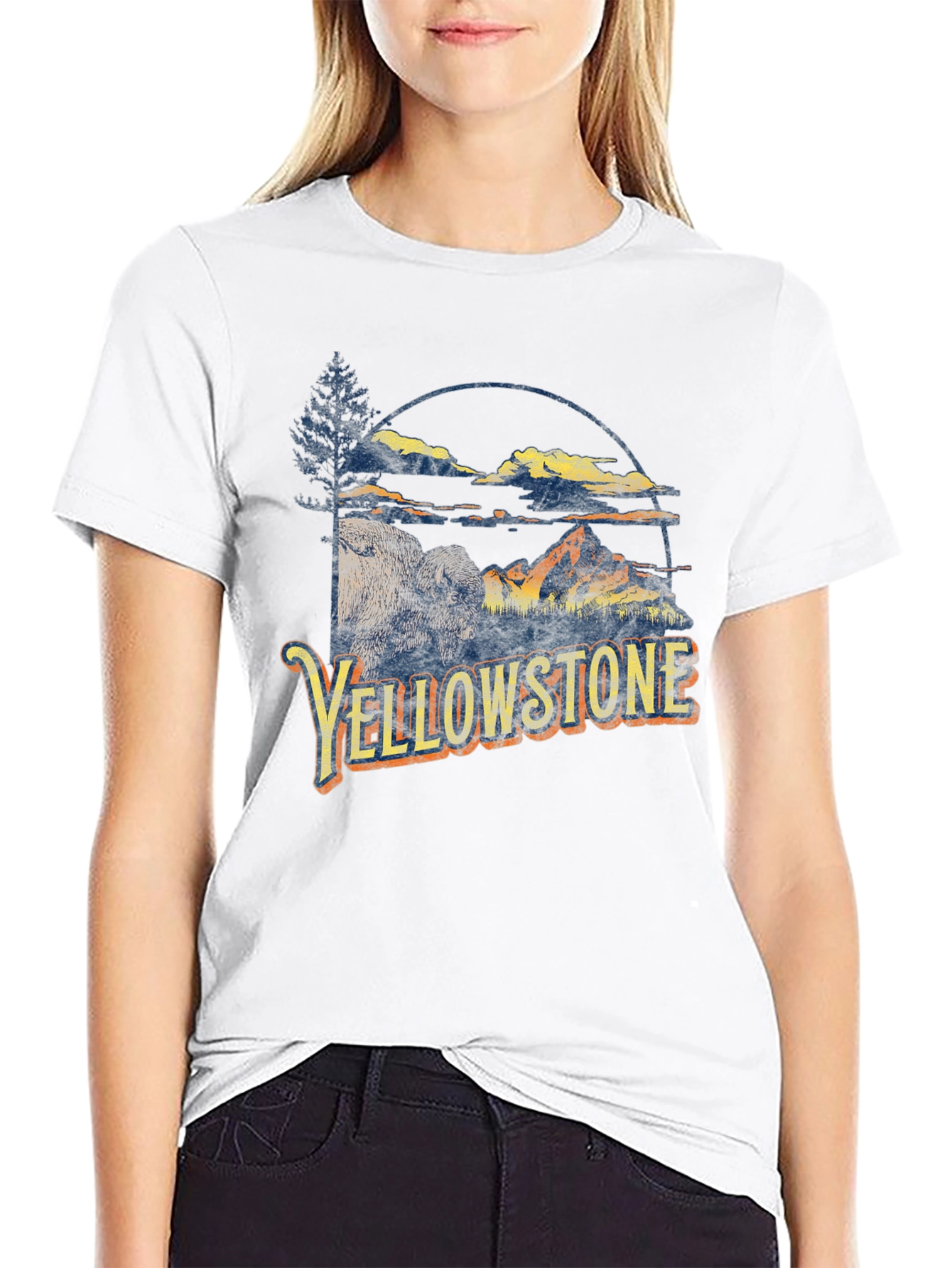 Yellowstone Graphic Tee - Bison & Mountain Design