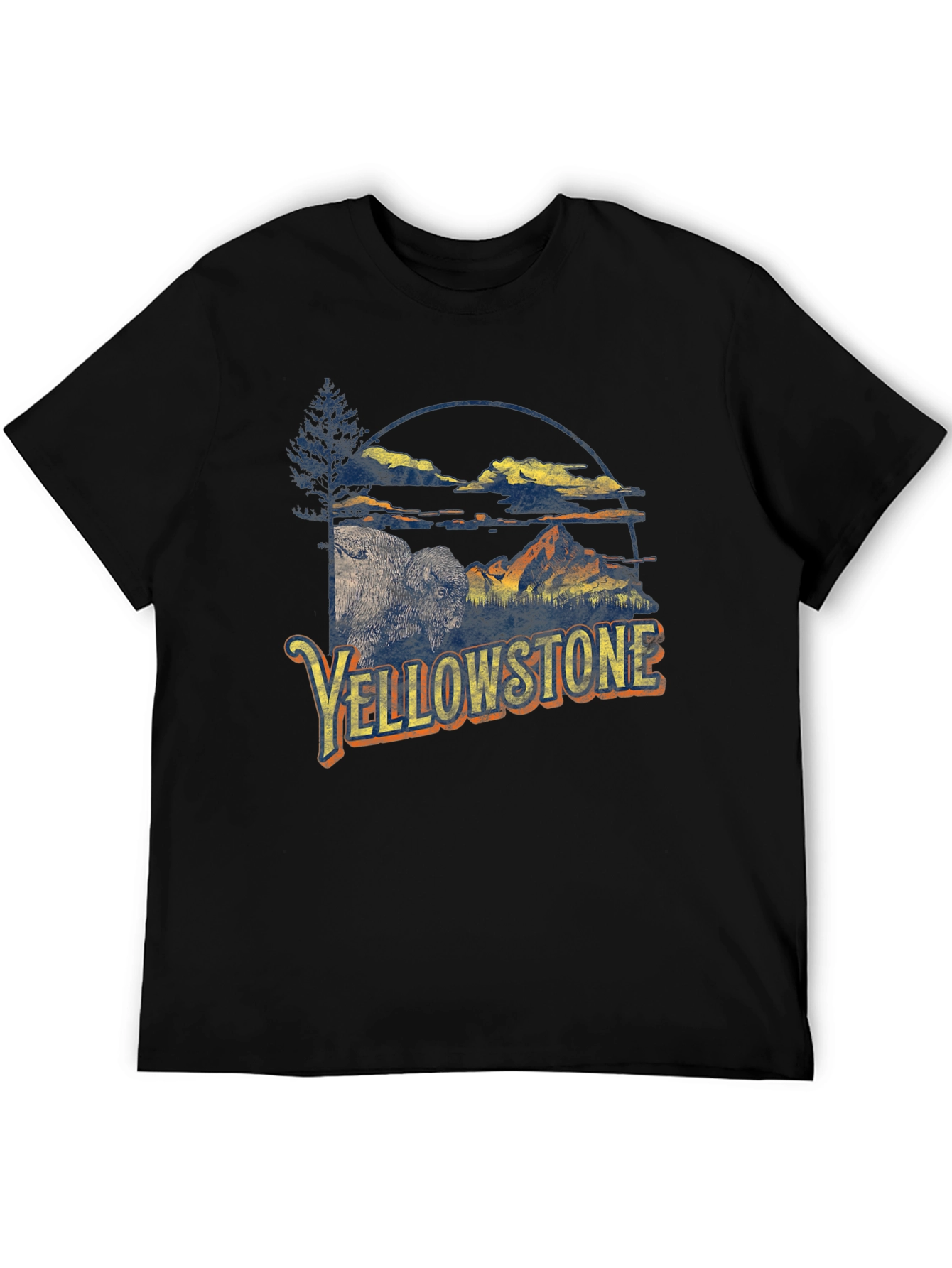 Yellowstone Graphic Tee - Bison & Mountain Design
