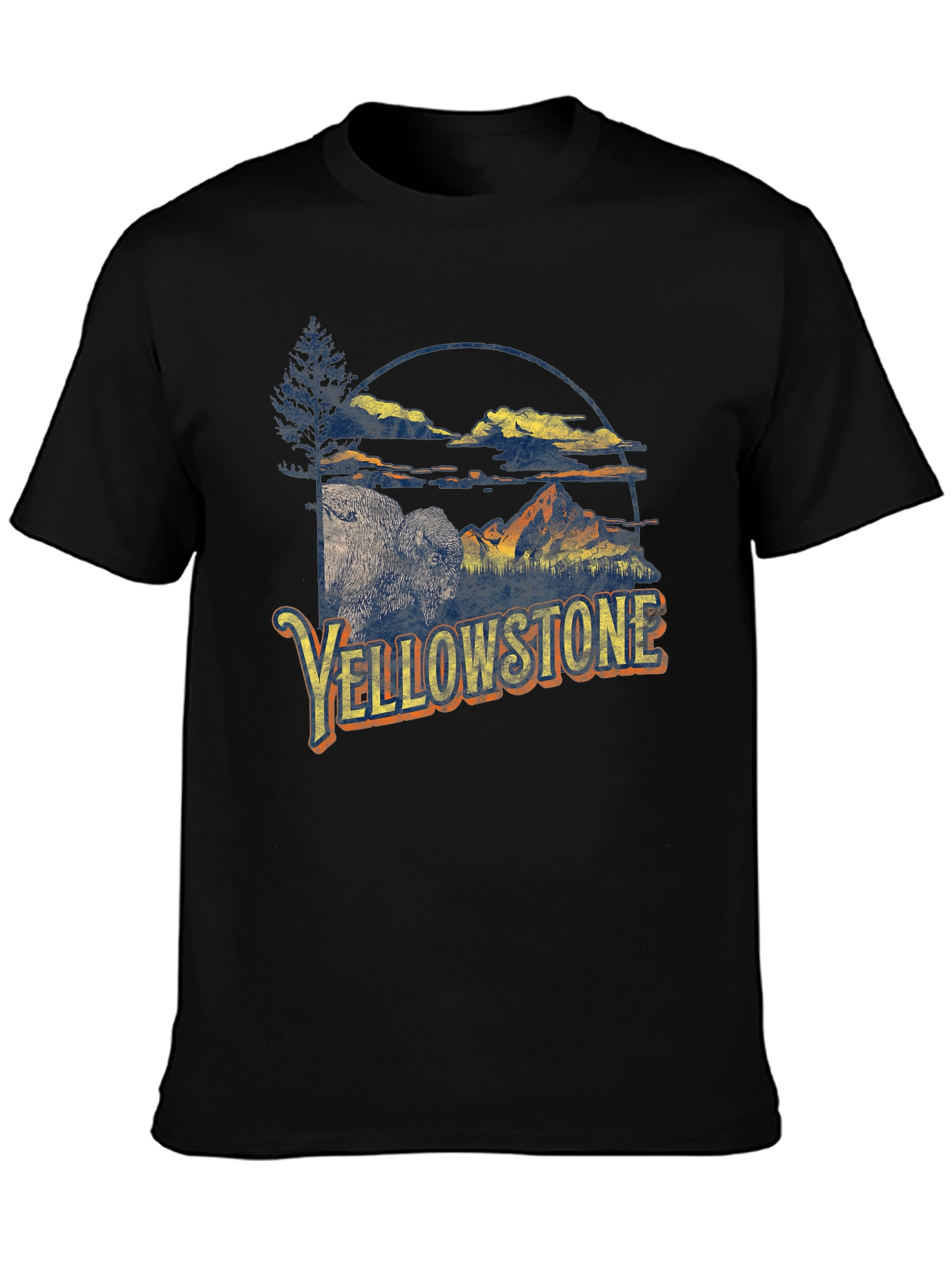Yellowstone Graphic Tee - Bison & Mountain Design