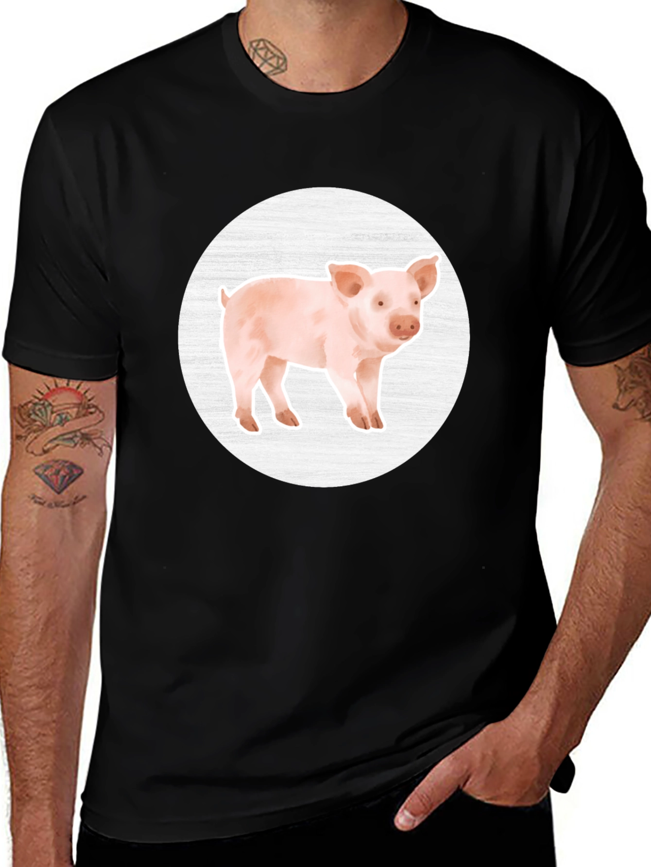 Pig Graphic Tee - Farm Animal T-Shirt