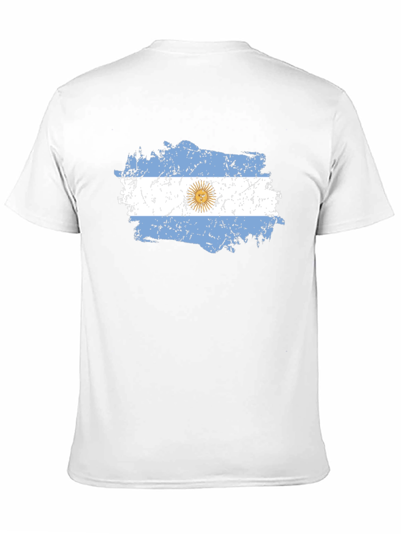 Argentina Flag Distressed Black T-Shirt