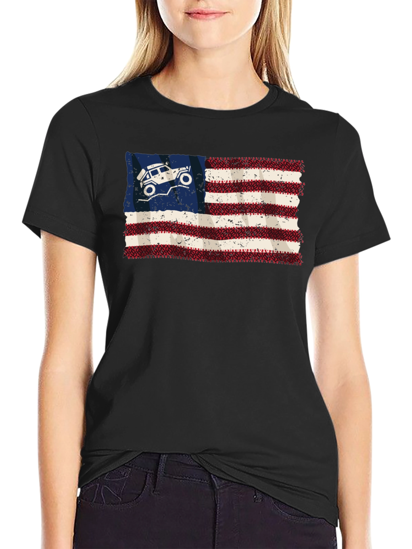 American Flag 4x4 Off Road T-Shirt