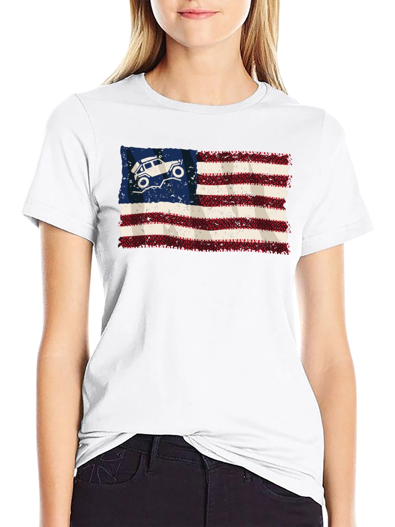 American Flag 4x4 Off Road T-Shirt