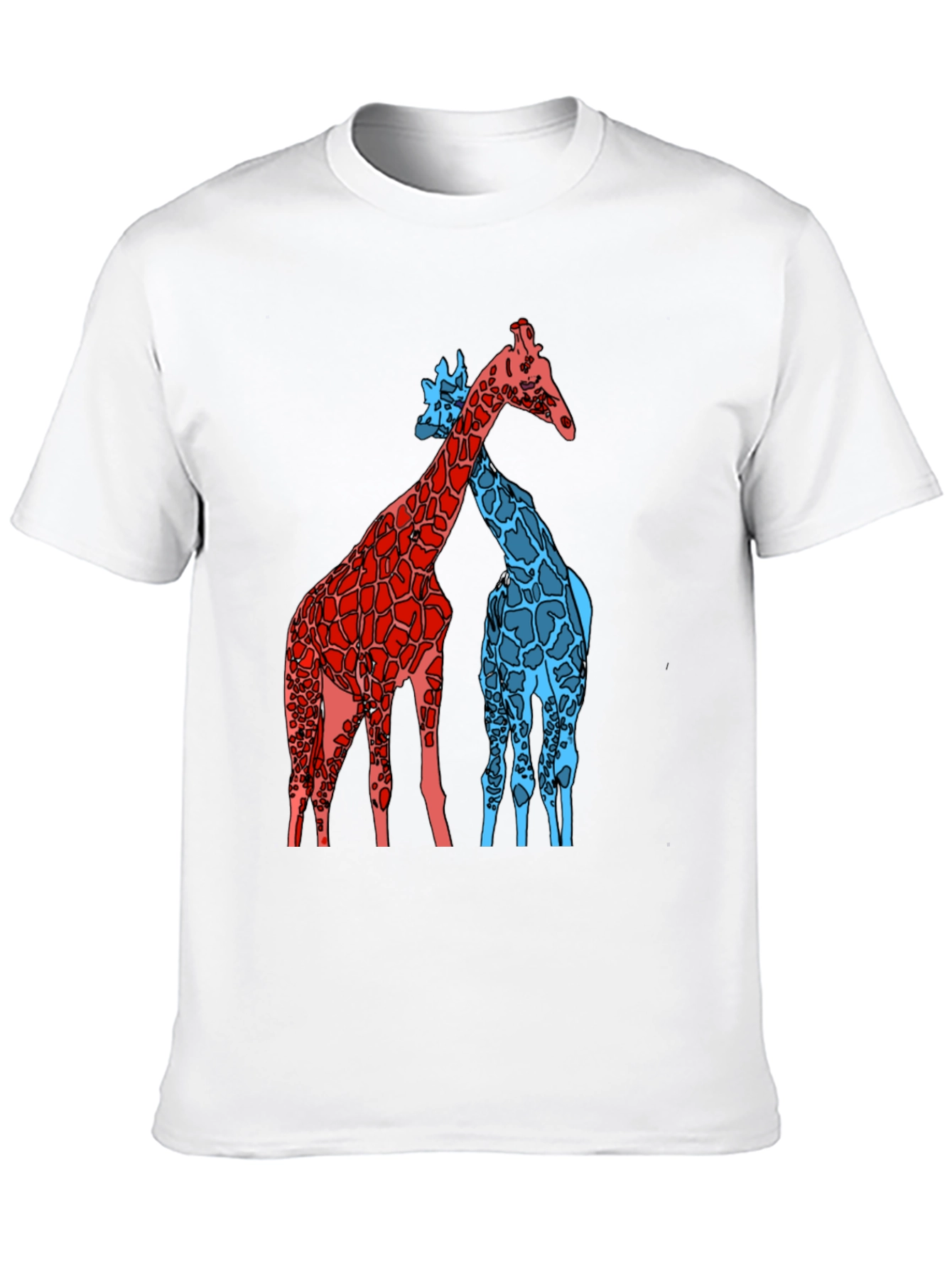 Giraffe Art Graphic Black T-Shirt