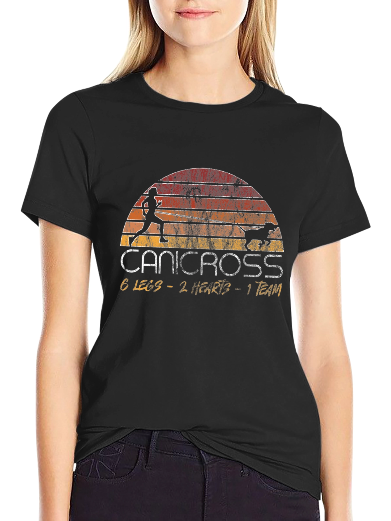 Canicross 6 Legs - 2 Hearts T-Shirt
